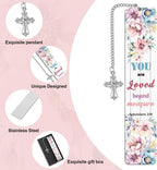 You Are Loved Beyond Measure" Metal Bible Verse Bookmark – Christian Gift for Women with Cross Charm & Gift Box