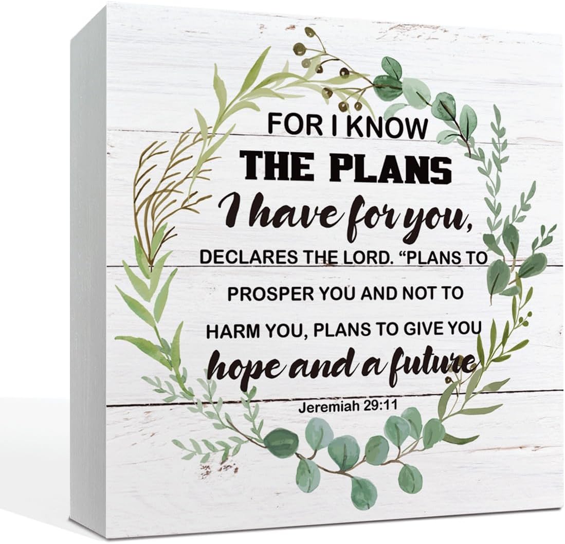 May God Bless This Home" Wooden Box Sign – Rustic Farmhouse Christian Tabletop & Shelf Decor, Housewarming Gift