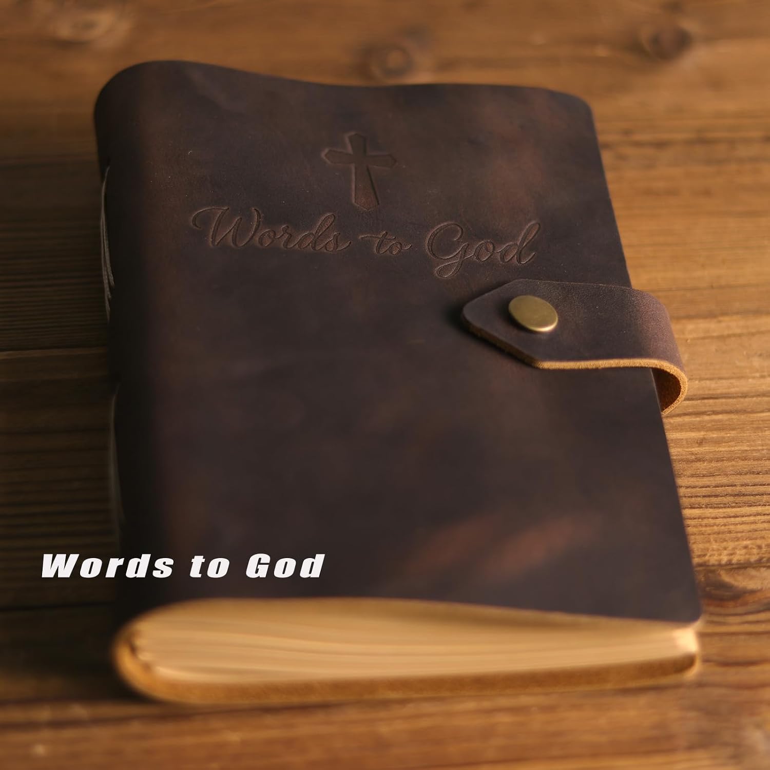 Men's Leather Prayer Journal | Handmade Crazy Horse Leather Bible Journal & Daily Devotional Notebook