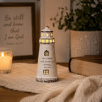 Christian Lighthouse Lamp for Men - Psalm 27:1 Scripture LED Décor