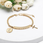 God Is Within Her" Christian Bracelet for Women – Bible Verse Cross & Butterfly Charm, Stainless Steel Faith Gift