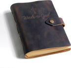 Men's Leather Prayer Journal | Handmade Crazy Horse Leather Bible Journal & Daily Devotional Notebook
