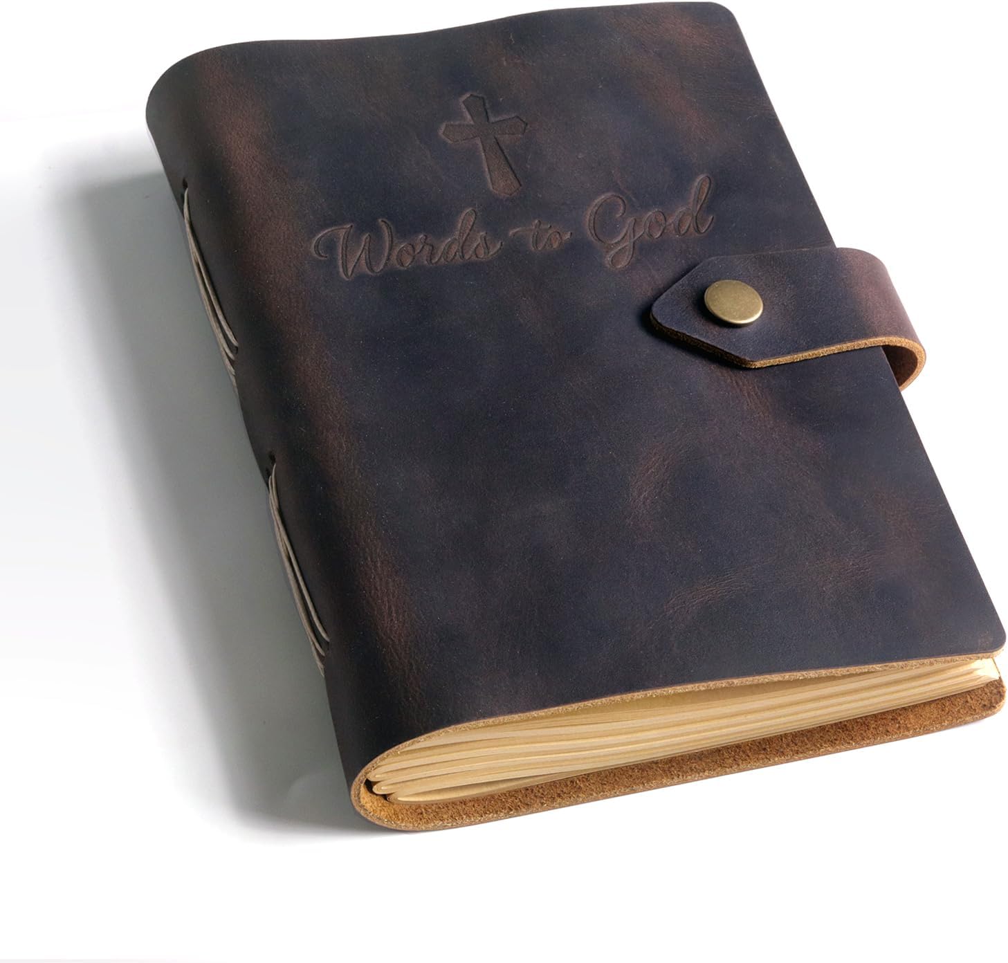 Men's Leather Prayer Journal | Handmade Crazy Horse Leather Bible Journal & Daily Devotional Notebook