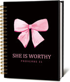 Bible Journal for Women, Christian Prayer Journal Notebook, Gift for Teen Girls, Bible Study Supplies, Coquette Preppy Pink Aesthetic