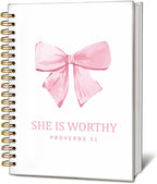 Bible Journal for Women, Christian Prayer Journal Notebook, Gift for Teen Girls, Bible Study Supplies, Coquette Preppy Pink Aesthetic