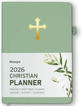 2026 Christian Planner for Women and Men, 12-Month Hardcover Bible Journal and Prayer Organizer, Faith Goal and Habit Tracker, 5.7 x 8.3 in