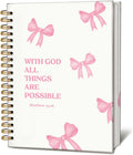Bible Journal for Women, Christian Prayer Journal Notebook, Gift for Teen Girls, Bible Study Supplies, Coquette Preppy Pink Aesthetic