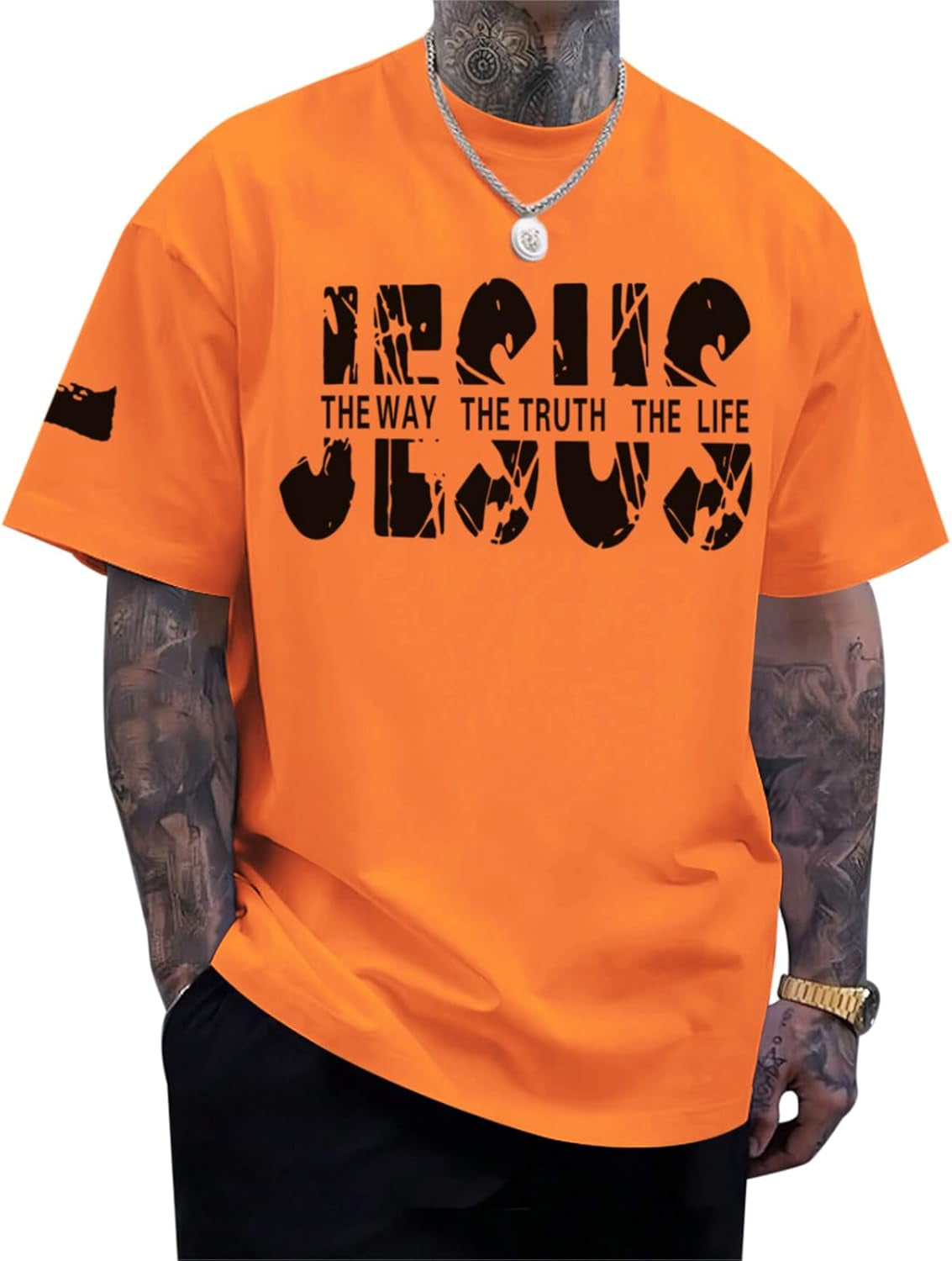 Christian Jesus Faith Shirts for Men God Religious Cross Bible Verse Inspirational Shirt Oversized Graphic Tees Tops