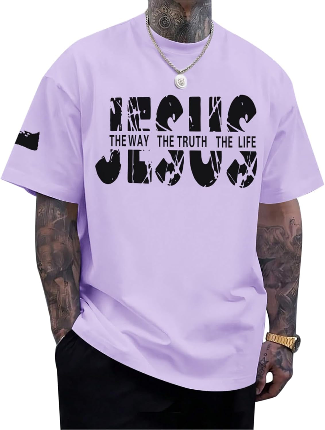 Christian Jesus Faith Shirts for Men God Religious Cross Bible Verse Inspirational Shirt Oversized Graphic Tees Tops