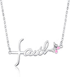 Faith Necklace for Women, 925 Sterling Silver Faith Pendant, Religious Gift for Daughter or Sister