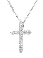 Silver-Plated Cubic Zirconia Cross Pendant Necklace, 18" + 2" Extender