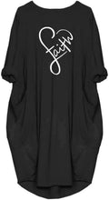 Women'S Faith Oversize Baggy T Shirt Causal Loose Party Short Midi Dresses with Pockets