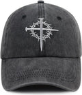 Cross Nail Embroidered Hat - Christian Faith Baseball Cap for Men and Women