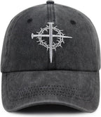 Cross Nail Embroidered Hat - Christian Faith Baseball Cap for Men and Women