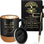 Be Still & Know" Christian Gift Set for Men – Leather Bible Journal, Cork Ceramic Mug & Pen