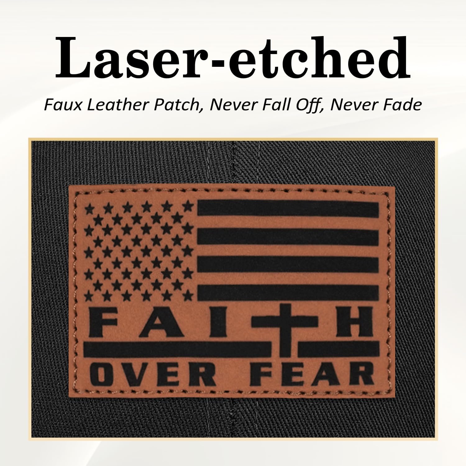 Faith Over Fear" Christian Hat for Men – American Flag Cross Baseball Cap, Father's Day & Christmas Gift