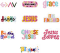 Love Jesus Christian Iron-On Patches – 10 Pack Religious Embroidered Appliqué for Hats, Jeans, Bags & DIY