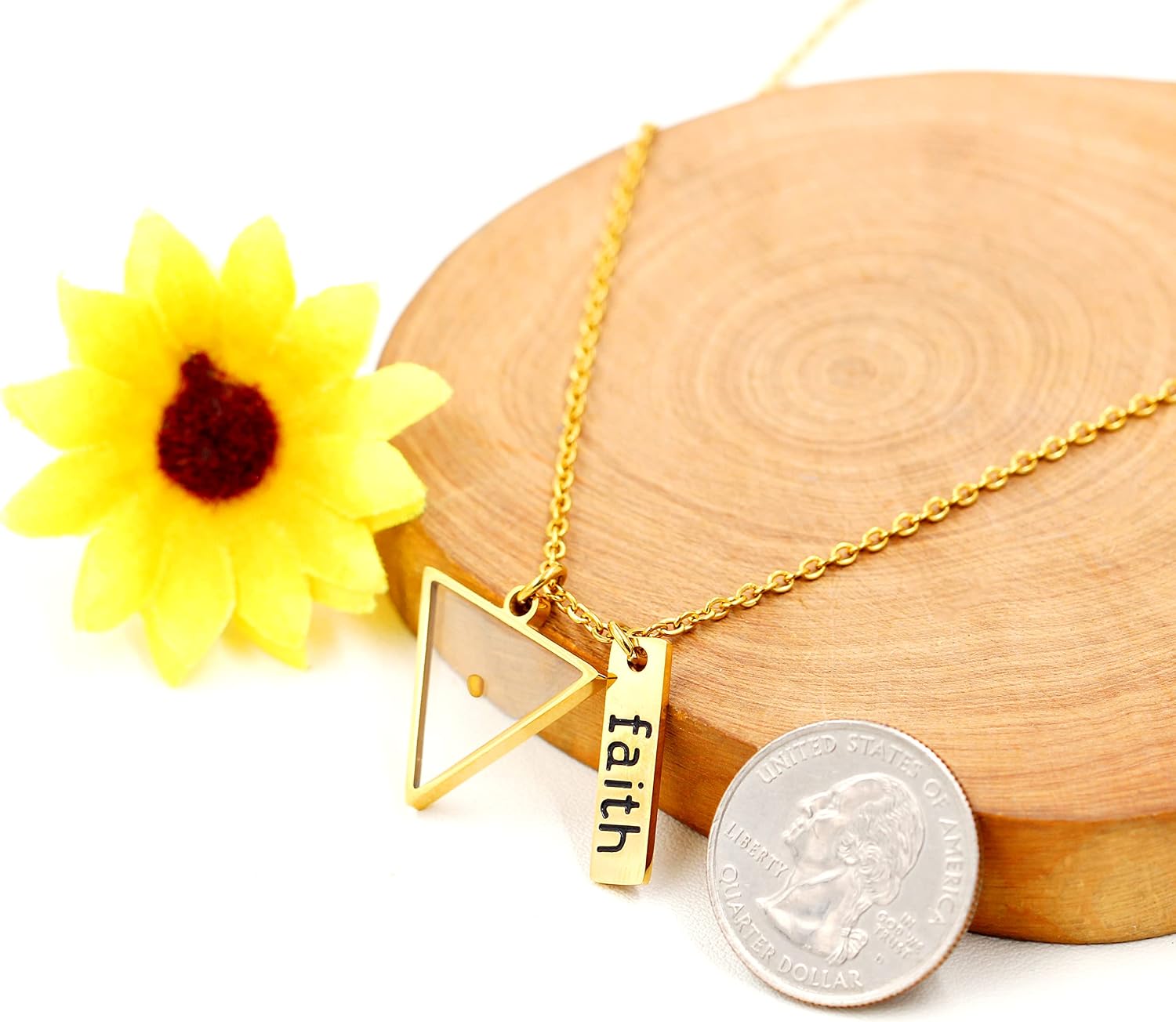 Stainless Steel Faith as Small as a Mustard Seed Charm Pendant Necklace Jewelry for Women