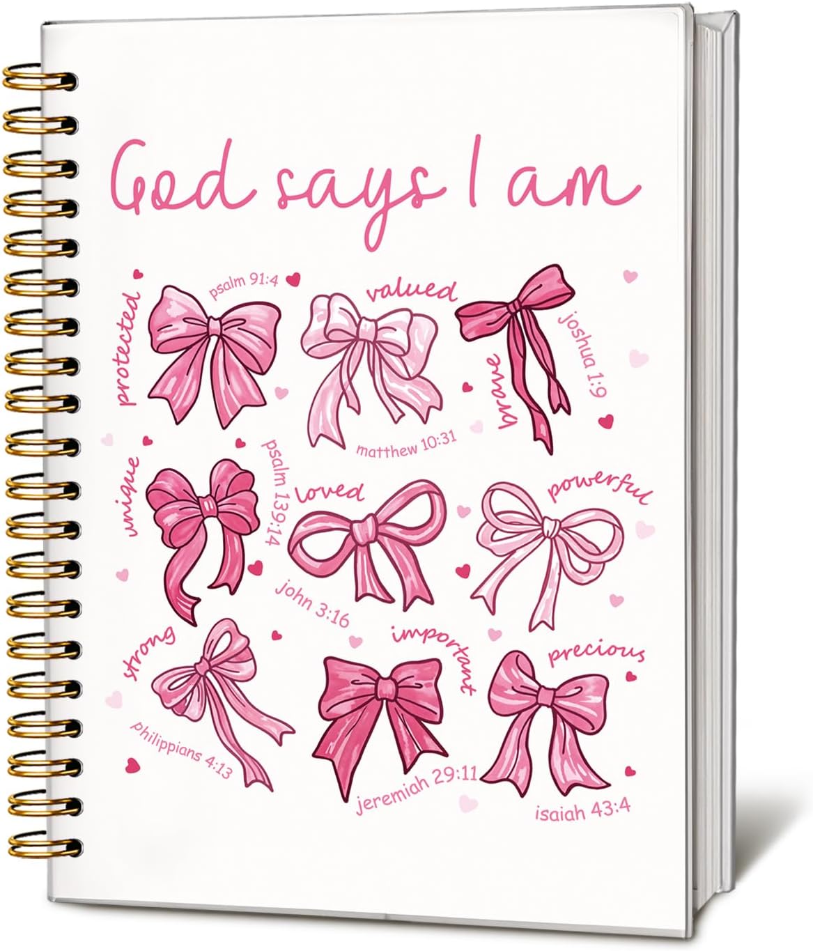 Bible Journal for Women, Christian Prayer Journal Notebook, Gift for Teen Girls, Bible Study Supplies, Coquette Preppy Pink Aesthetic