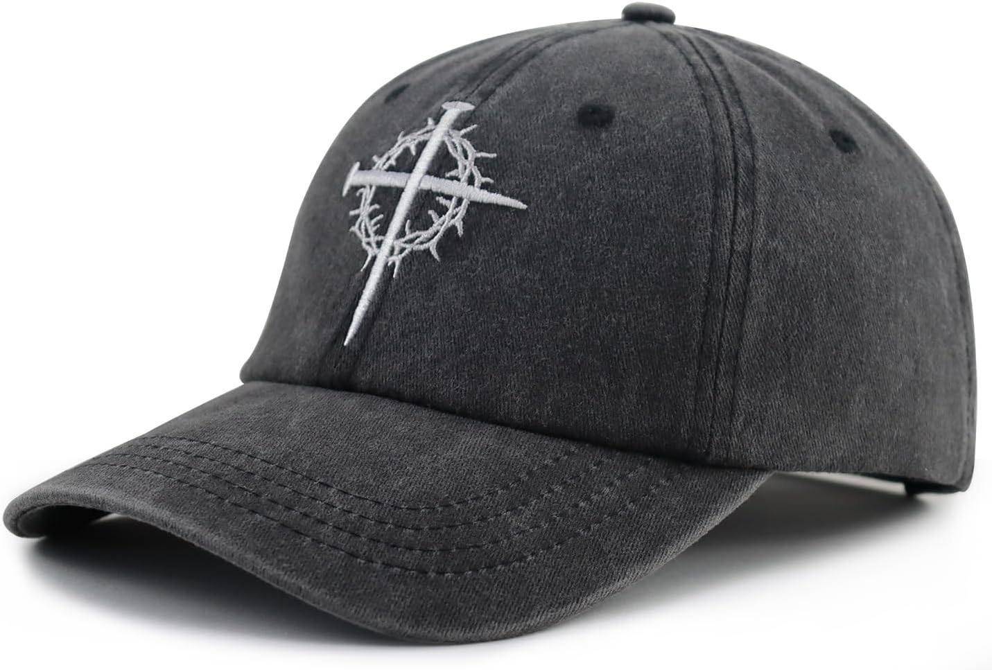 Cross Nail Embroidered Hat - Christian Faith Baseball Cap for Men and Women