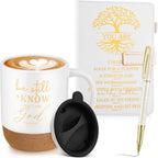 Be Still & Know" Christian Gift Set for Men – Leather Bible Journal, Cork Ceramic Mug & Pen