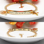 God Is Within Her" Christian Bracelet for Women – Bible Verse Cross & Butterfly Charm, Stainless Steel Faith Gift