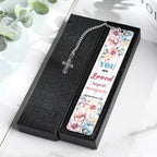 You Are Loved Beyond Measure" Metal Bible Verse Bookmark – Christian Gift for Women with Cross Charm & Gift Box