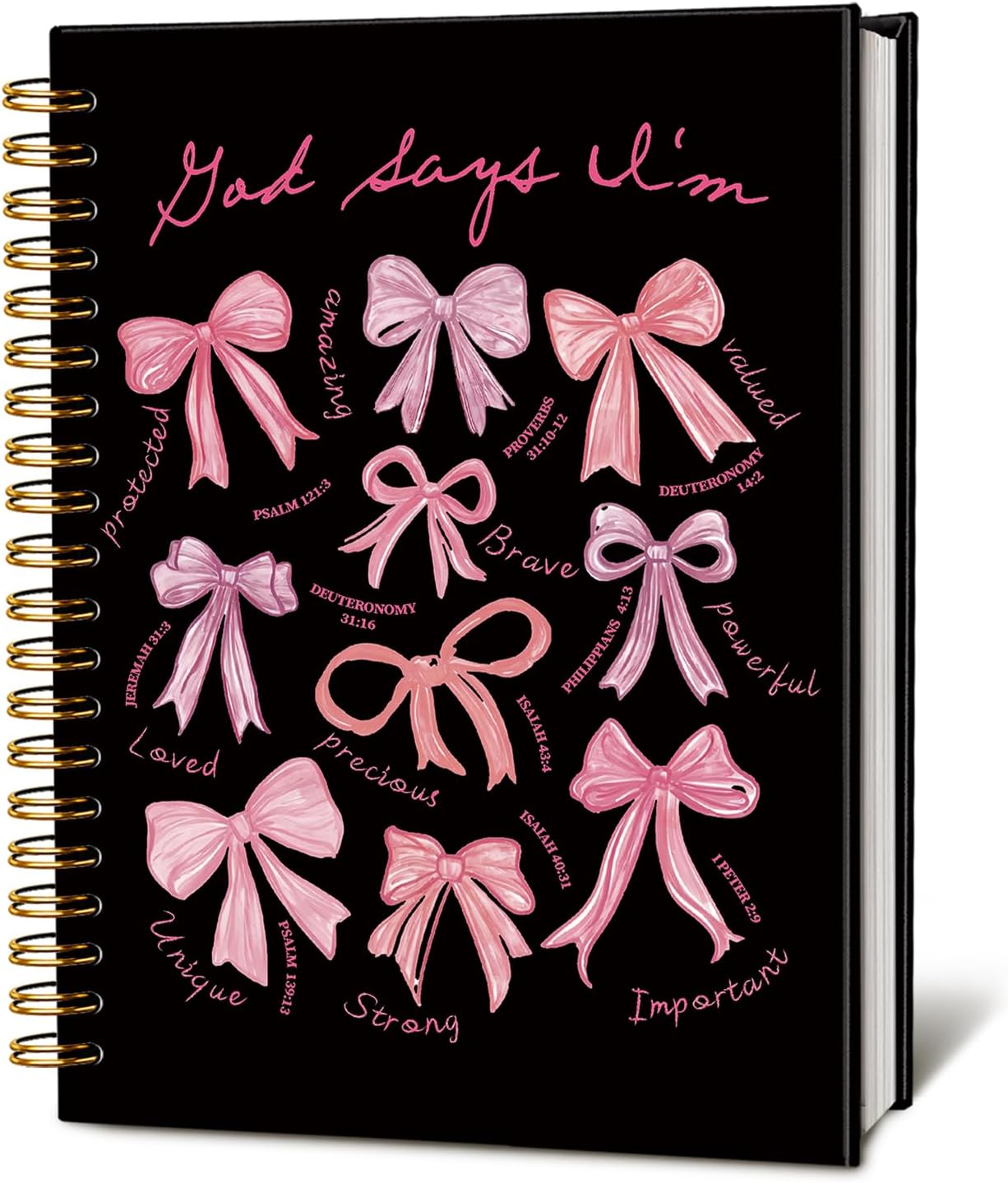 Bible Journal for Women, Christian Prayer Journal Notebook, Gift for Teen Girls, Bible Study Supplies, Coquette Preppy Pink Aesthetic