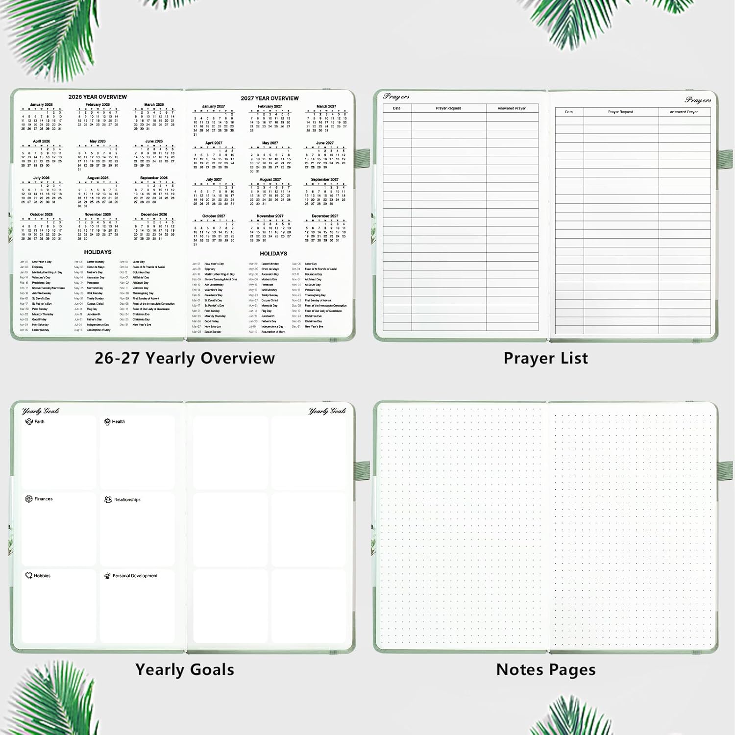 2026 Christian Planner for Women and Men, 12-Month Hardcover Bible Journal and Prayer Organizer, Faith Goal and Habit Tracker, 5.7 x 8.3 in