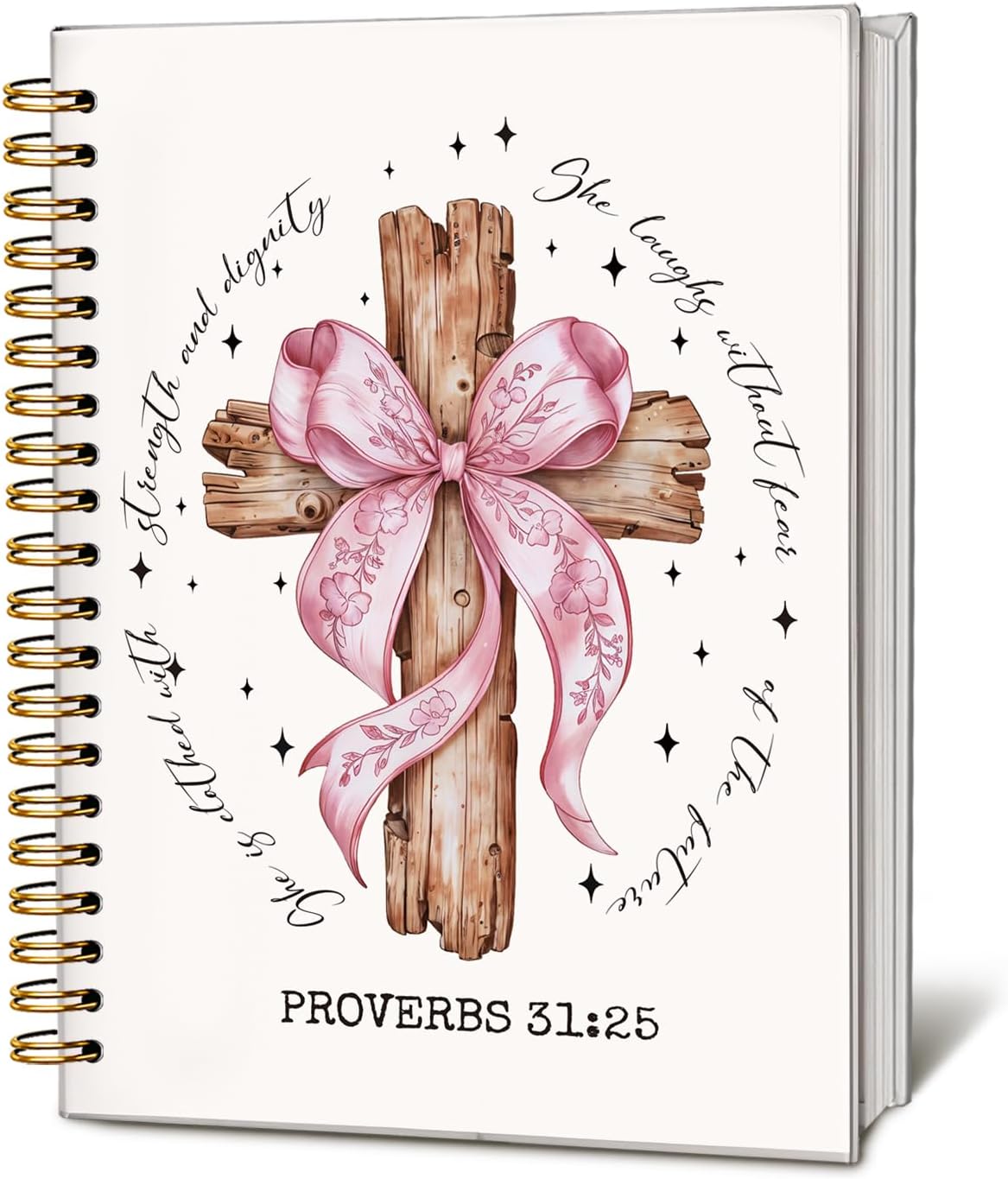 Bible Journal for Women, Christian Prayer Journal Notebook, Gift for Teen Girls, Bible Study Supplies, Coquette Preppy Pink Aesthetic