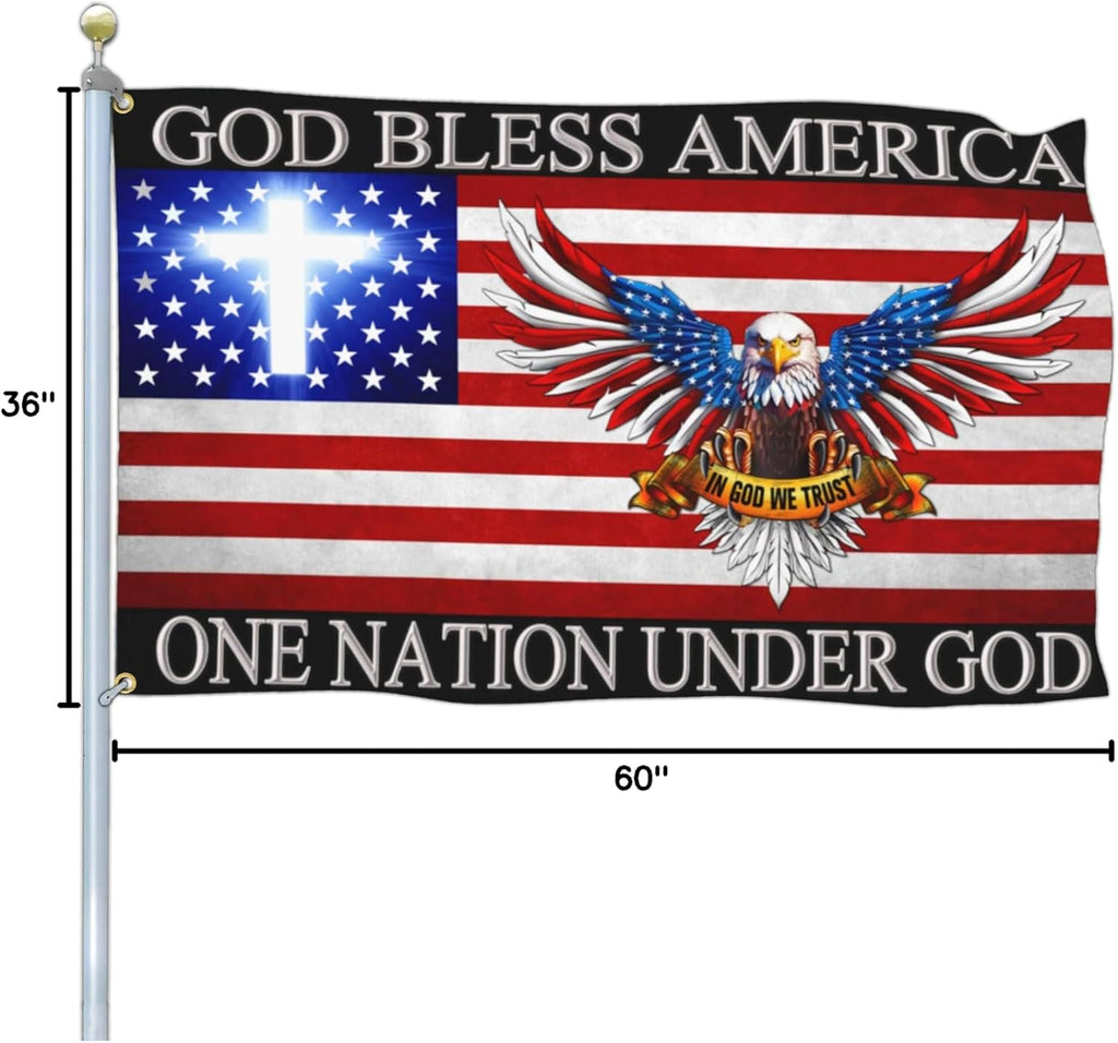 One Nation Under God - Patriotic Christian Flag (3x5 ft)