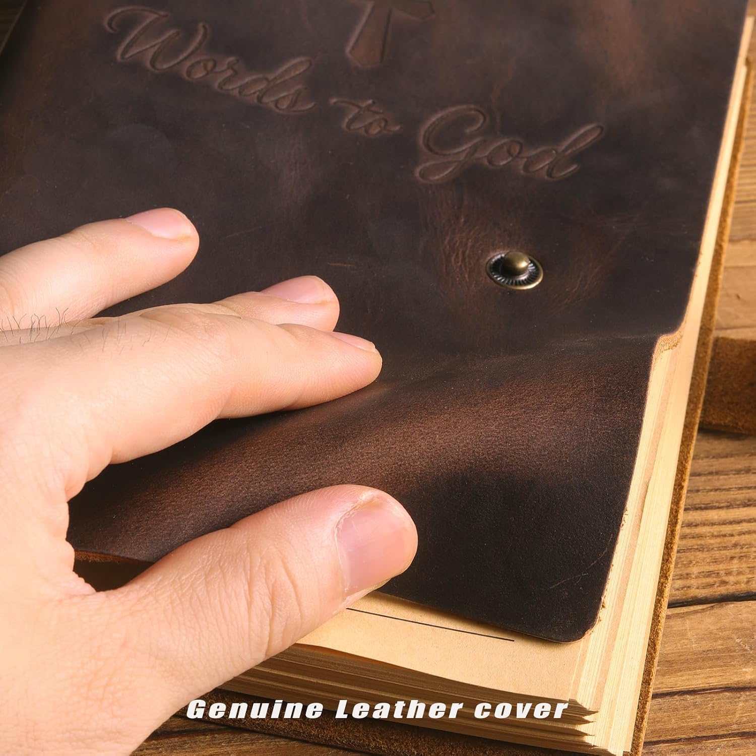 Men's Leather Prayer Journal | Handmade Crazy Horse Leather Bible Journal & Daily Devotional Notebook