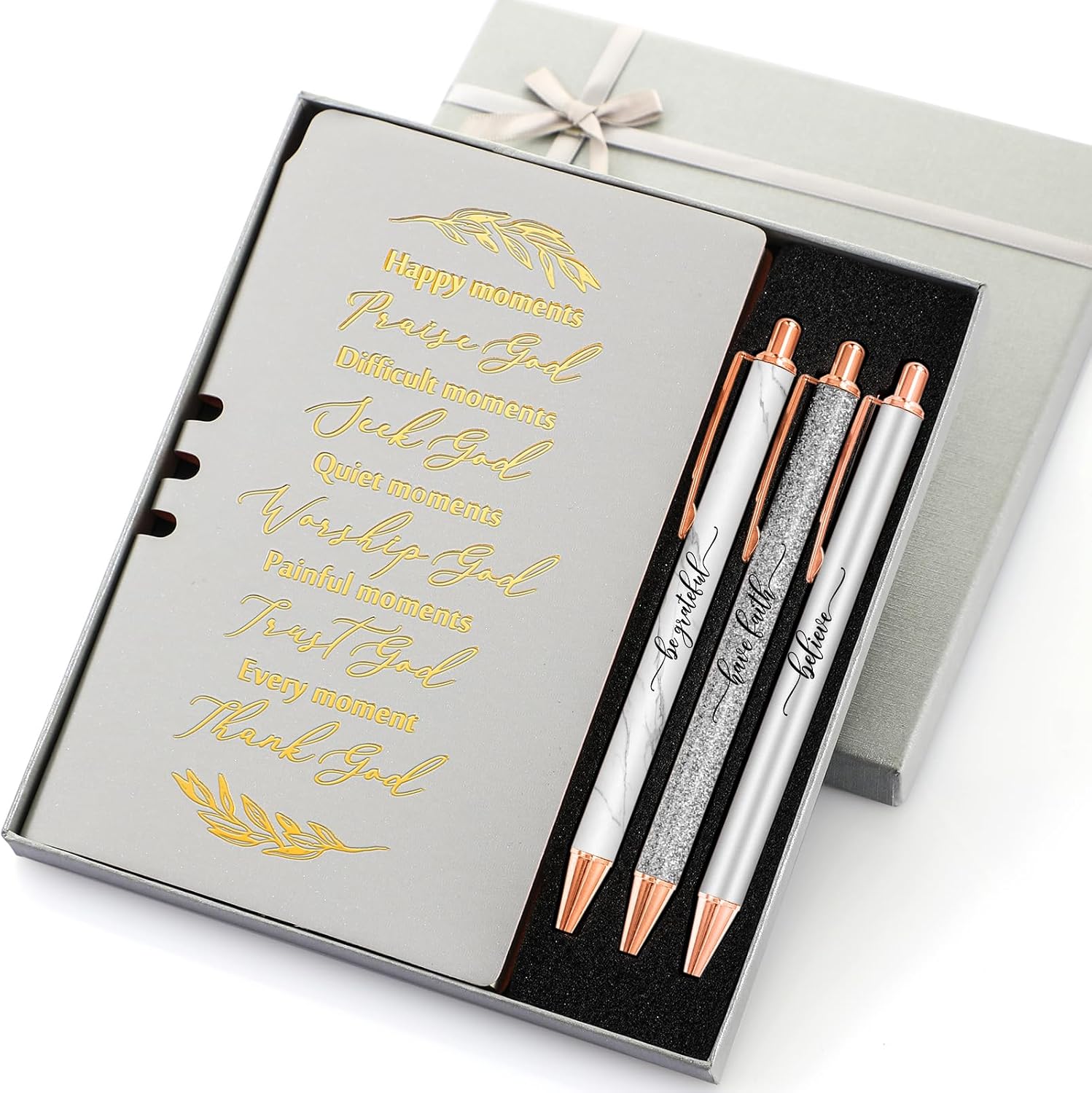Christian Gifts for Women, Prayer Journal and Pen Gift Set with Gift Box, Scripture Notebook, Faith Gift for Graduation, Church, Sunday School
