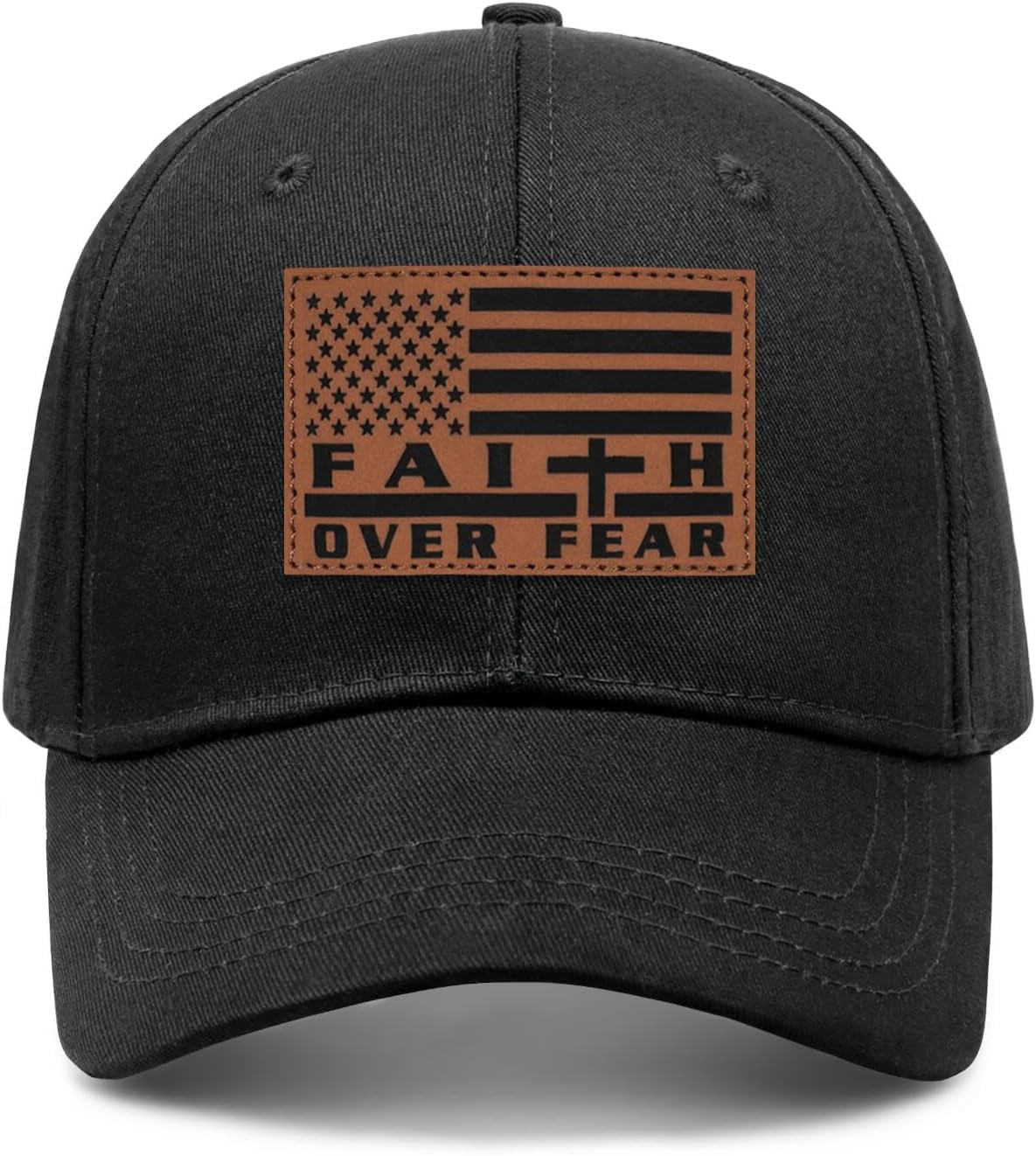 Faith Over Fear" Christian Hat for Men – American Flag Cross Baseball Cap, Father's Day & Christmas Gift