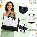 Christian Gift Basket for Women – Canvas Tote, Glass Cup, Candle, Socks & More Faith Gift Set for Her