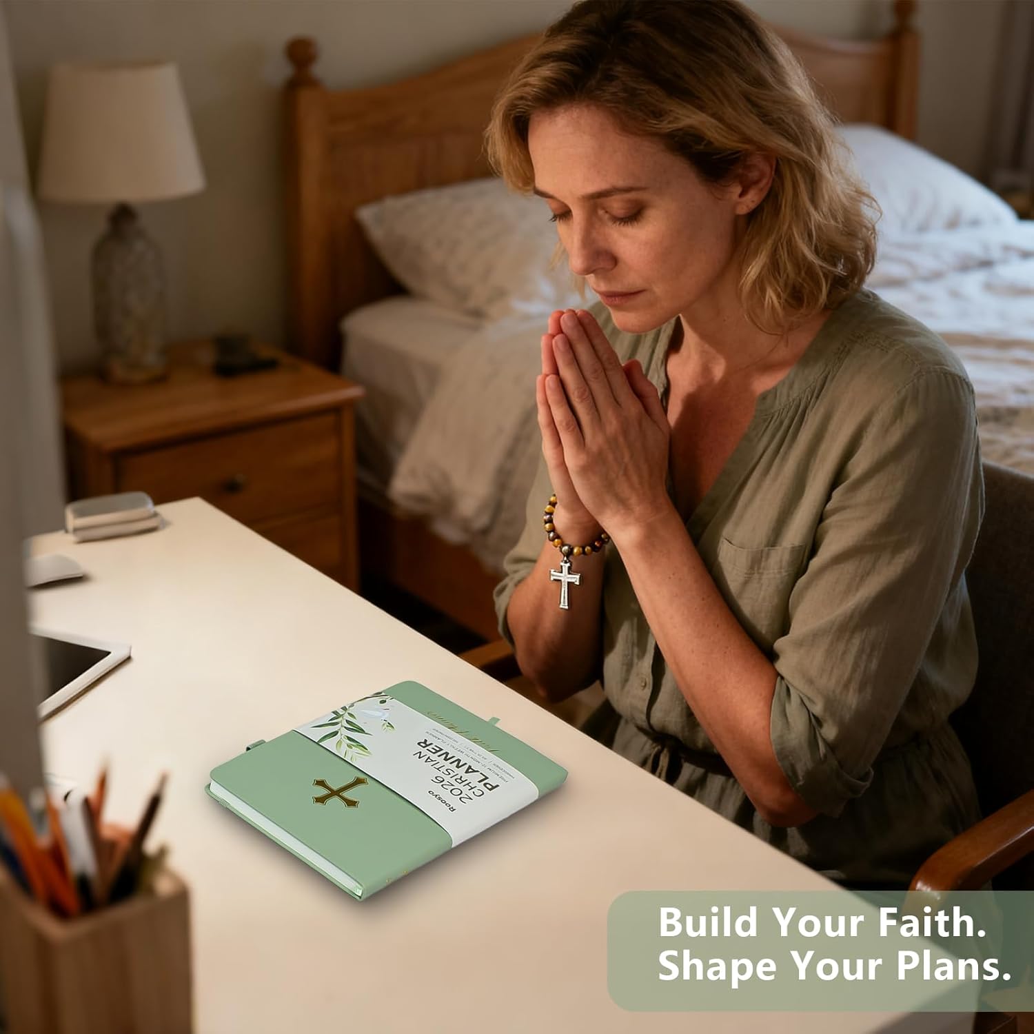 2026 Christian Planner for Women and Men, 12-Month Hardcover Bible Journal and Prayer Organizer, Faith Goal and Habit Tracker, 5.7 x 8.3 in
