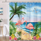 Sea Turtle Bible Verse Shower Curtain, Coastal Christian Decor Accessories Hooks Included 72X72IN