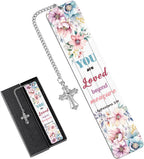 You Are Loved Beyond Measure" Metal Bible Verse Bookmark – Christian Gift for Women with Cross Charm & Gift Box