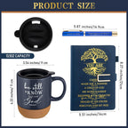 Be Still & Know" Christian Gift Set for Men – Leather Bible Journal, Cork Ceramic Mug & Pen