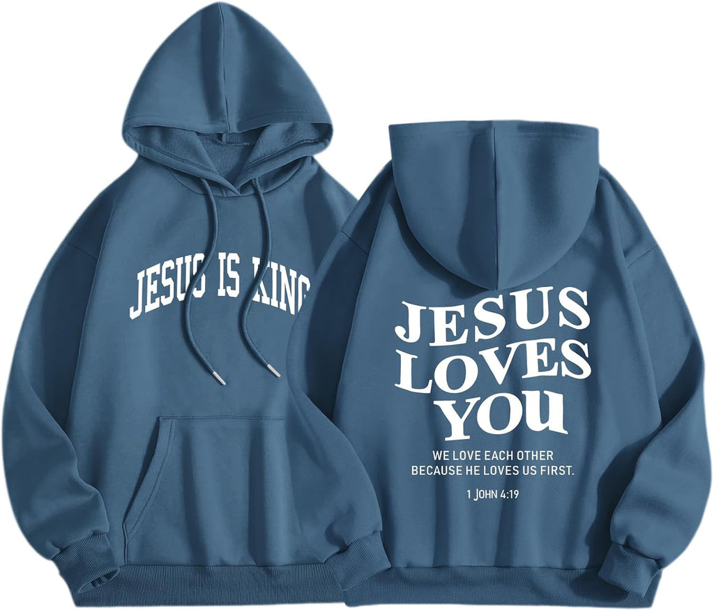 Jesus Loves You Hoodie | Women's Faith Pullover, Jesus Is King Sweatshirt