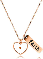Stainless Steel Faith as Small as a Mustard Seed Charm Pendant Necklace Jewelry for Women