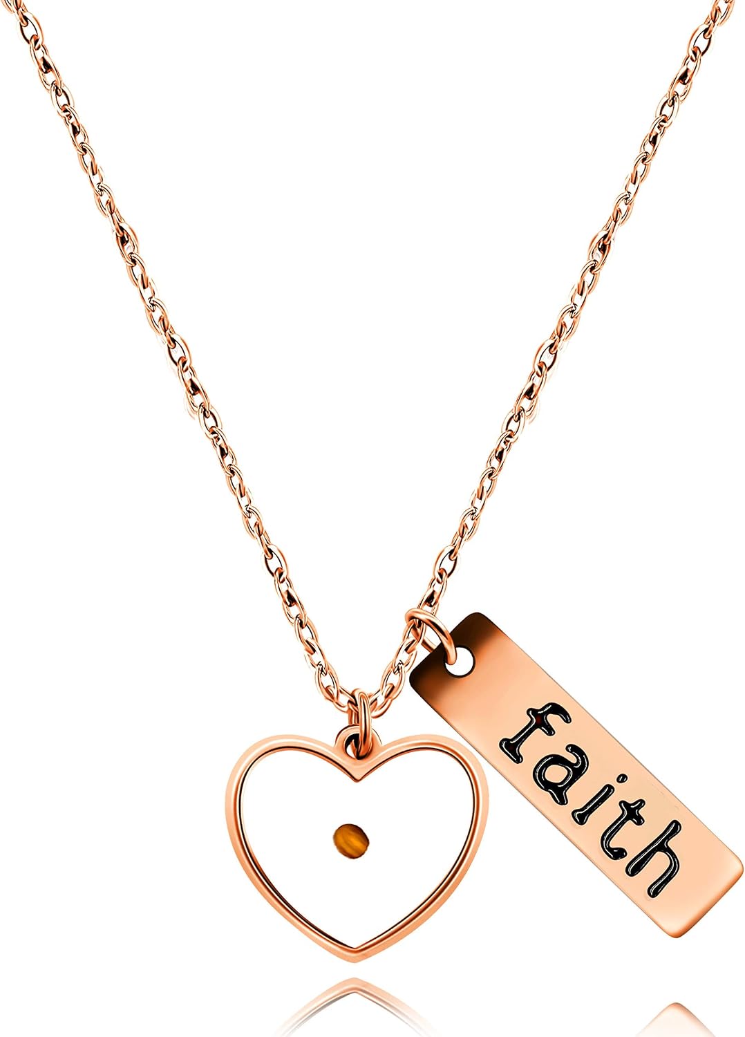 Stainless Steel Faith as Small as a Mustard Seed Charm Pendant Necklace Jewelry for Women