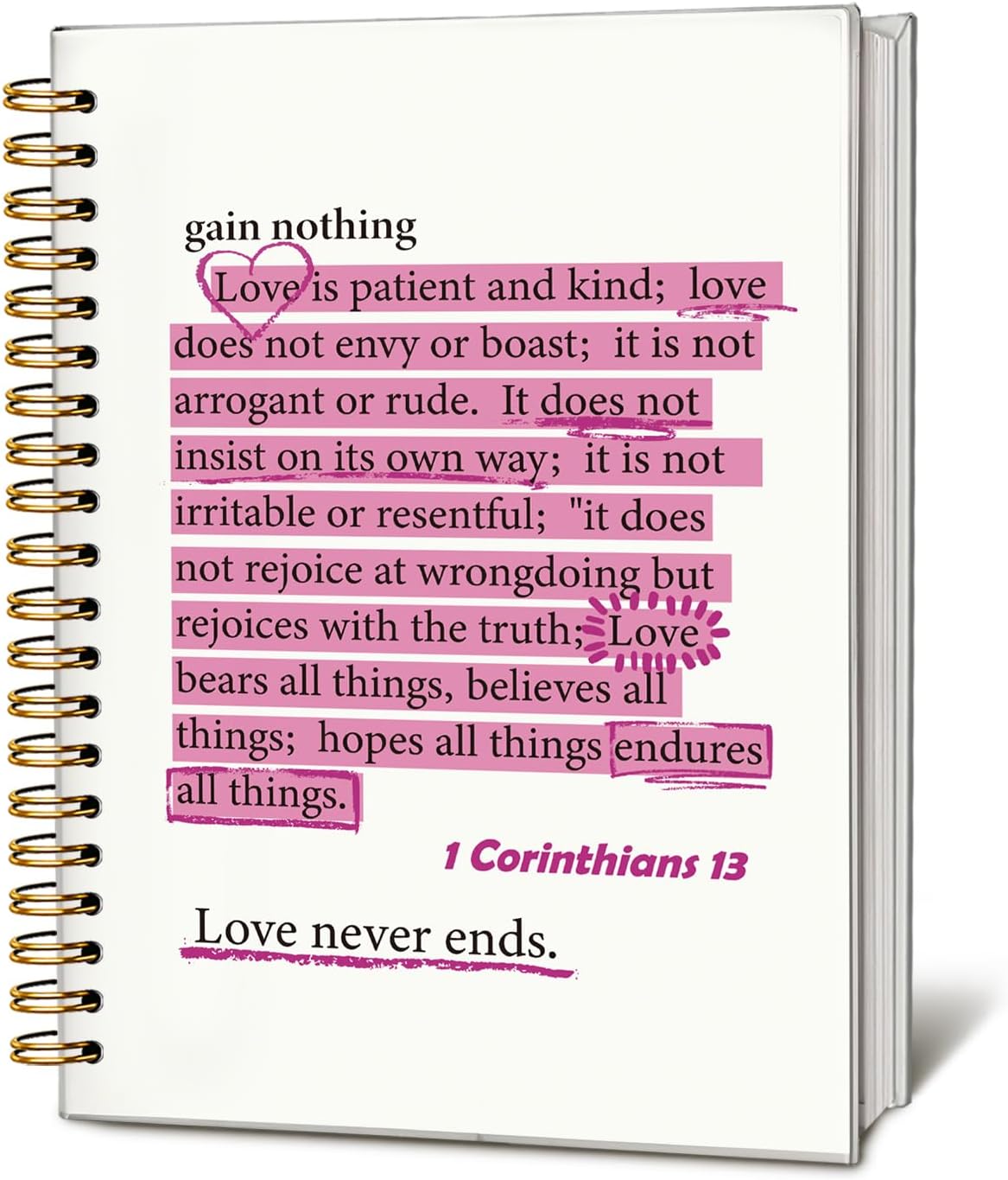 Bible Journal for Women, Christian Prayer Journal Notebook, Gift for Teen Girls, Bible Study Supplies, Coquette Preppy Pink Aesthetic
