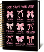 Bible Journal for Women, Christian Prayer Journal Notebook, Gift for Teen Girls, Bible Study Supplies, Coquette Preppy Pink Aesthetic