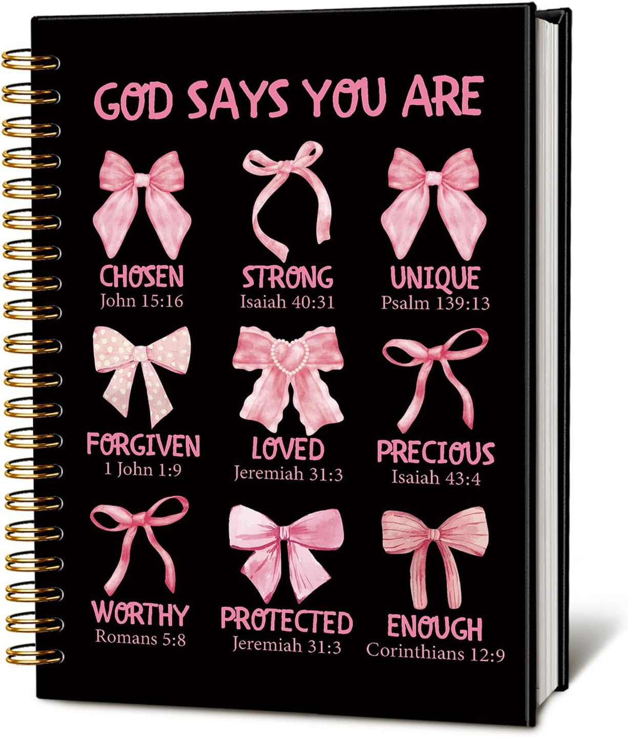 Bible Journal for Women, Christian Prayer Journal Notebook, Gift for Teen Girls, Bible Study Supplies, Coquette Preppy Pink Aesthetic