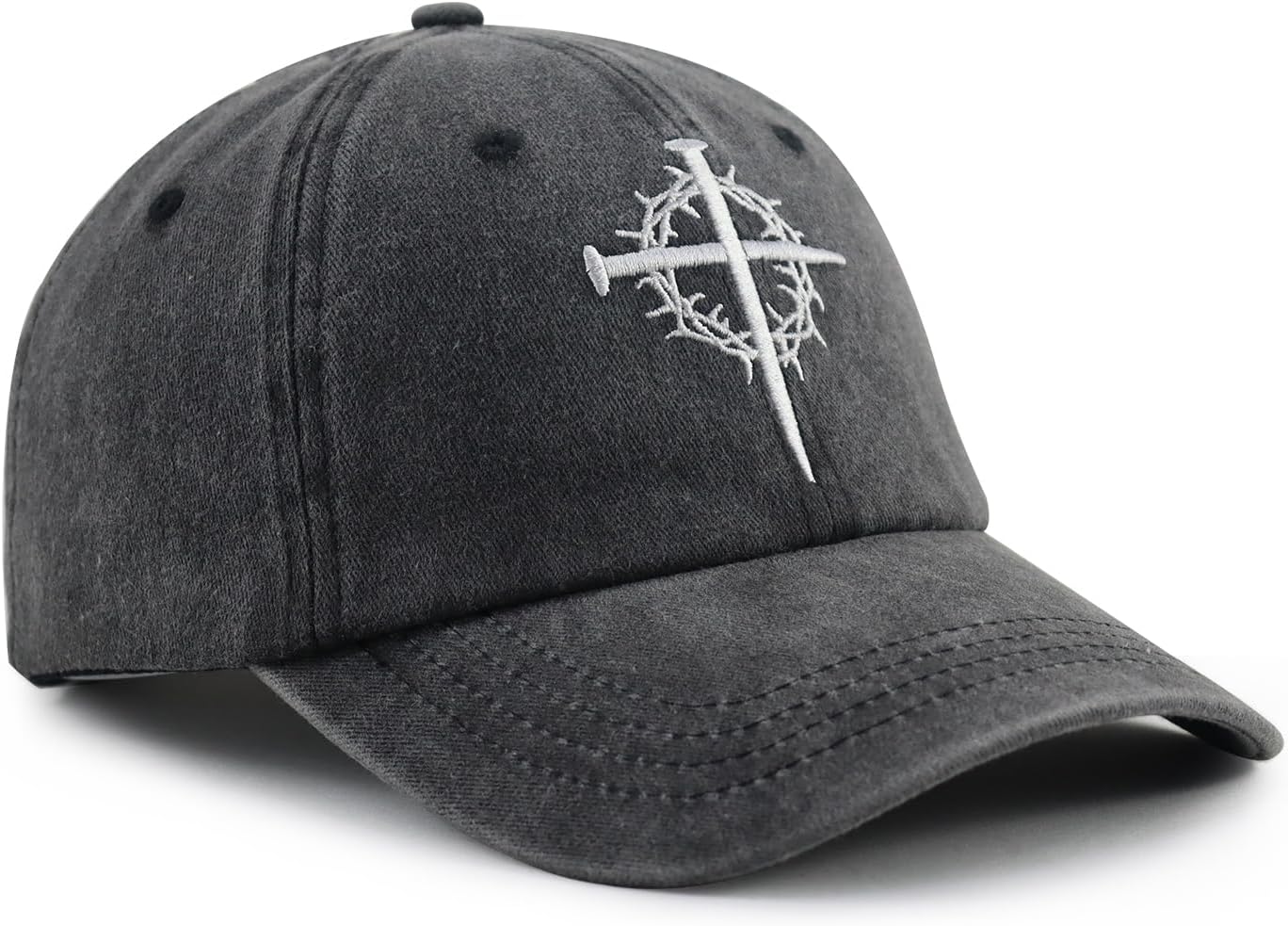 Cross Nail Embroidered Hat - Christian Faith Baseball Cap for Men and Women