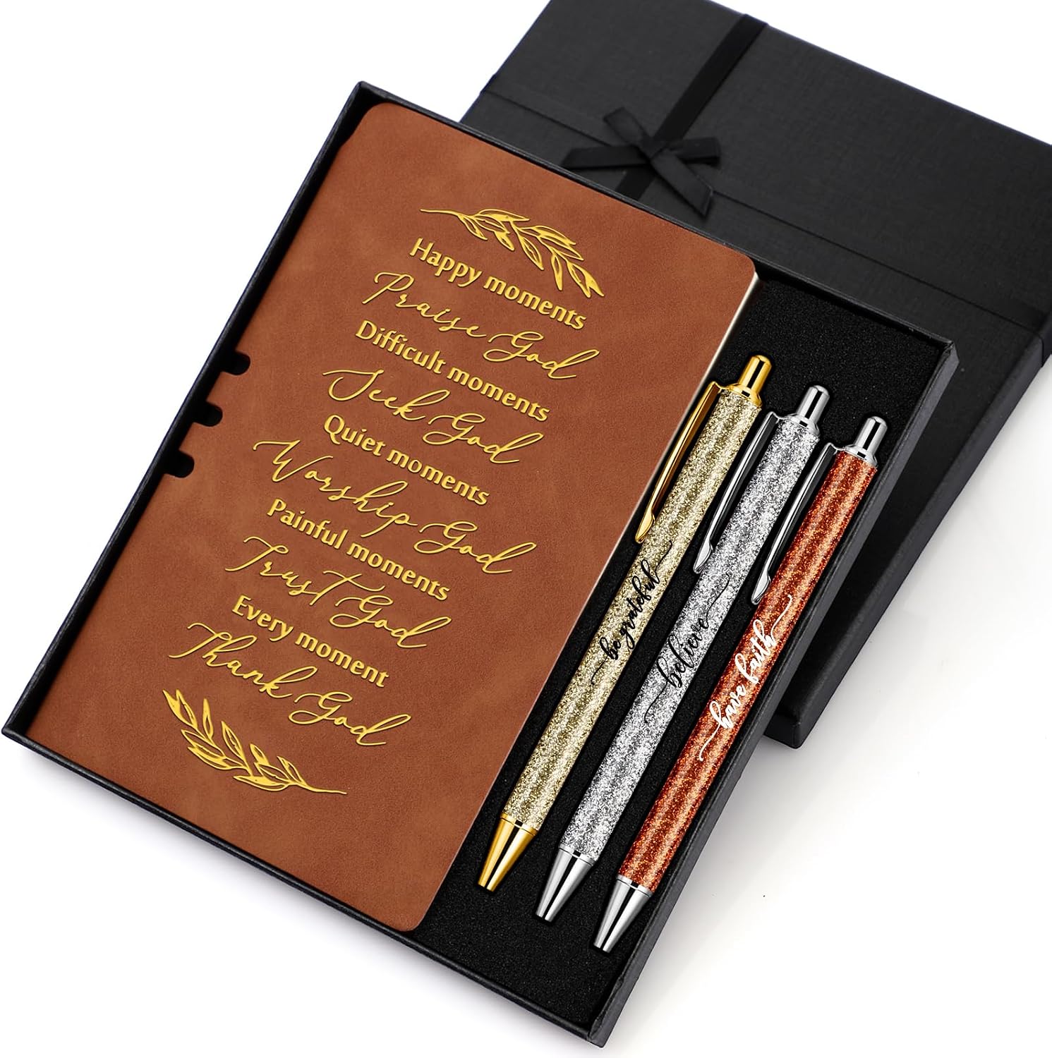 Christian Gifts for Women, Prayer Journal and Pen Gift Set with Gift Box, Scripture Notebook, Faith Gift for Graduation, Church, Sunday School