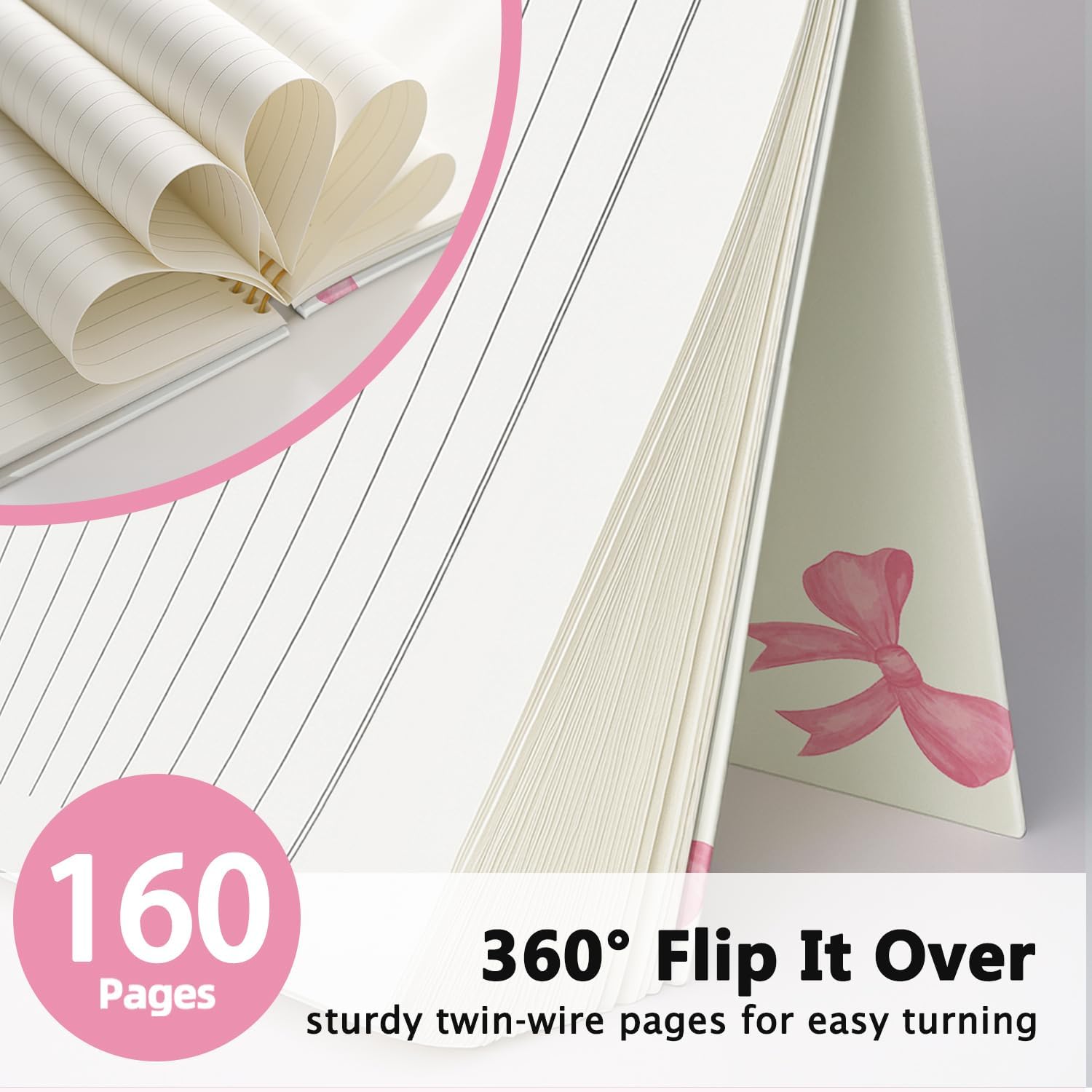 Bible Journal for Women, Christian Prayer Journal Notebook, Gift for Teen Girls, Bible Study Supplies, Coquette Preppy Pink Aesthetic