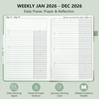 2026 Christian Planner for Women and Men, 12-Month Hardcover Bible Journal and Prayer Organizer, Faith Goal and Habit Tracker, 5.7 x 8.3 in