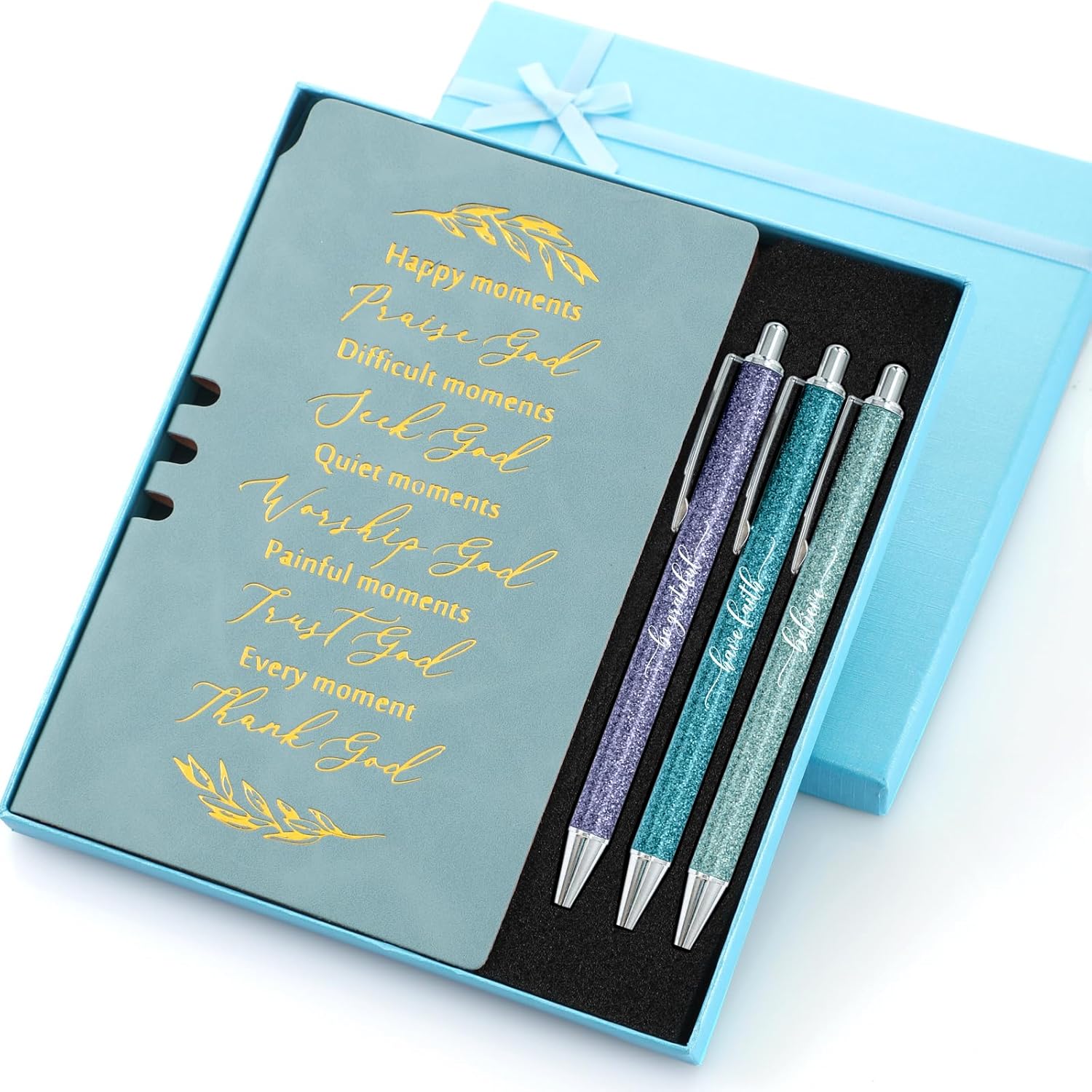 Christian Gifts for Women, Prayer Journal and Pen Gift Set with Gift Box, Scripture Notebook, Faith Gift for Graduation, Church, Sunday School